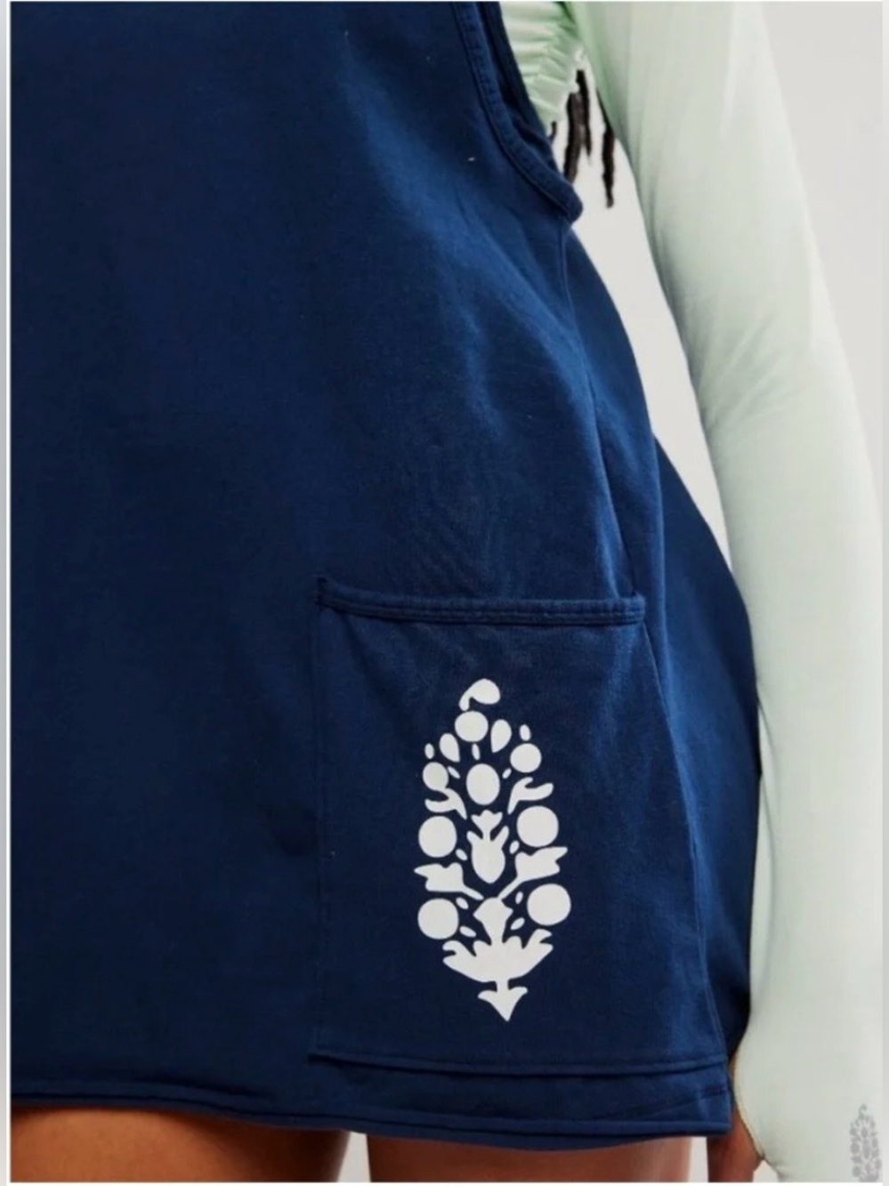 ▪️NWT Free People Hot Shot Mini Dress - in Midnight Navy Combo - Picture 8 of 8